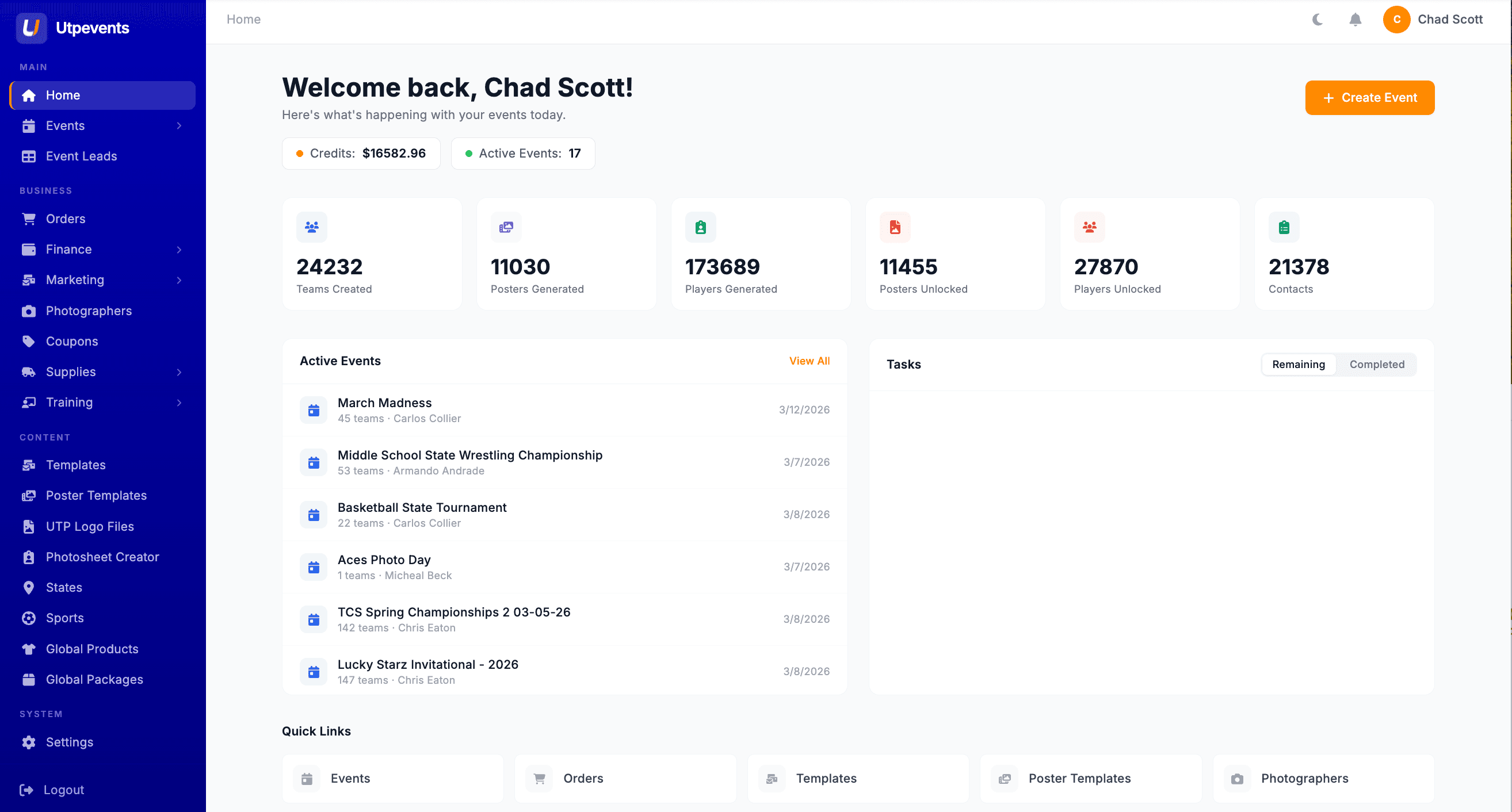 UTP Software Dashboard